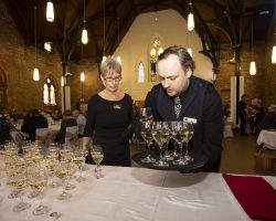 Another great wine pairing is about to be enjoyed by our guests.